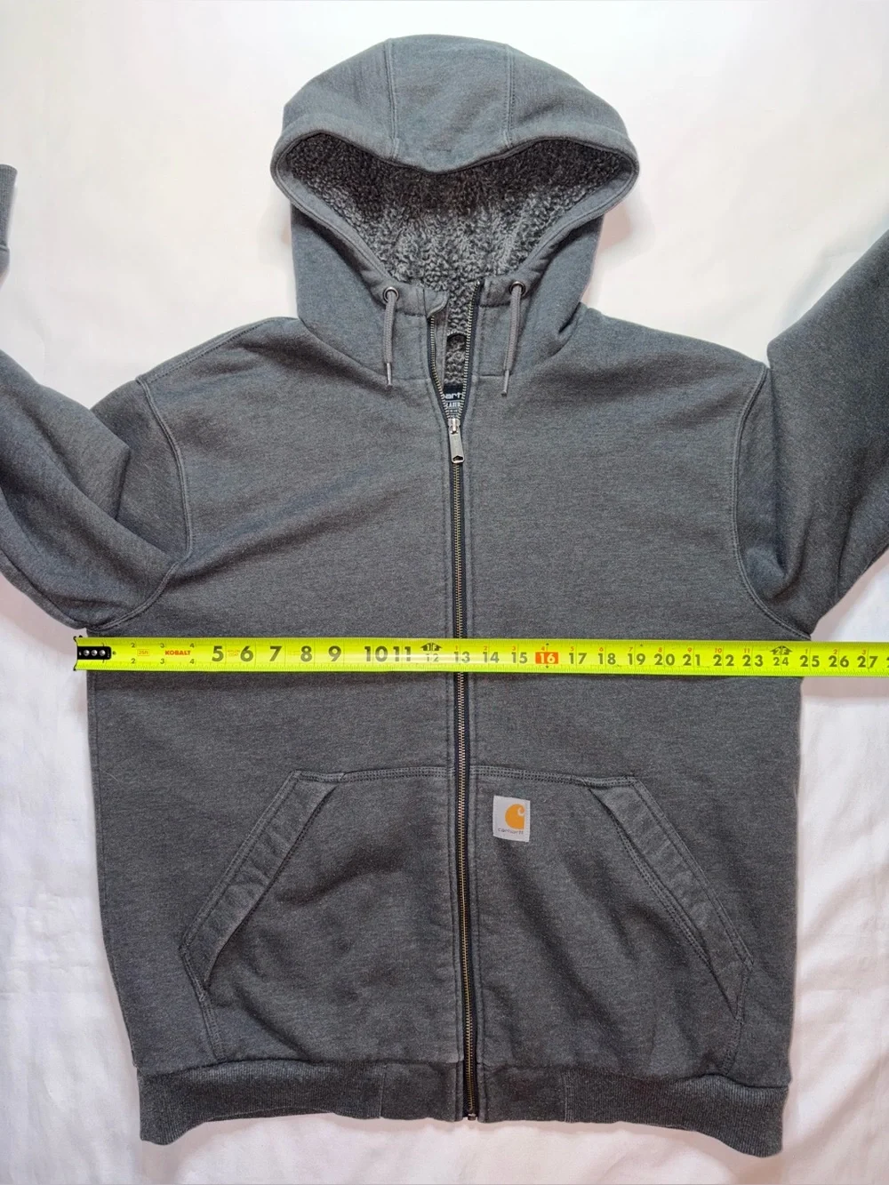 Carhartt Rain Defender Sherpa Lined Zip Hoodie Gray Relaxed Fit Men’s L
